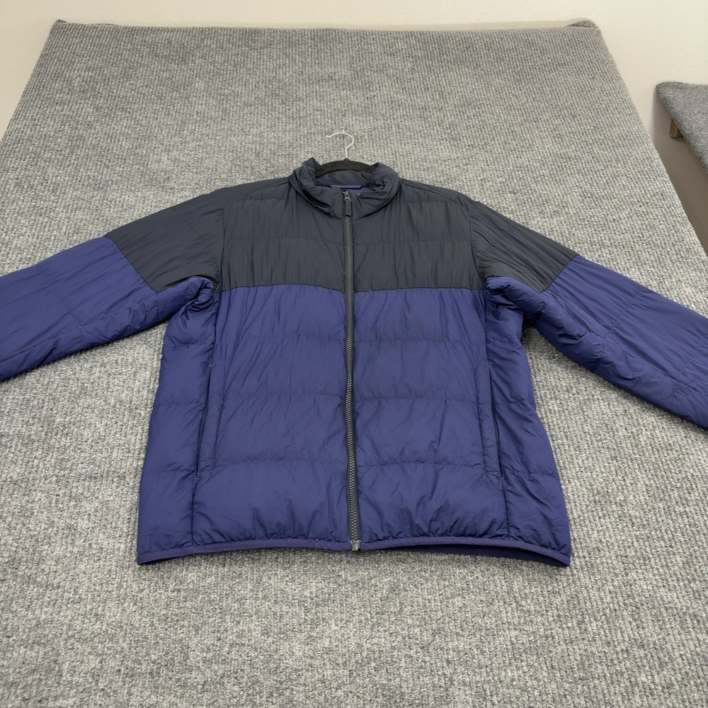 Uniqlo Ultra Light Down Jacket M Blue Nylon Puffer Mock Neck Gorpcore